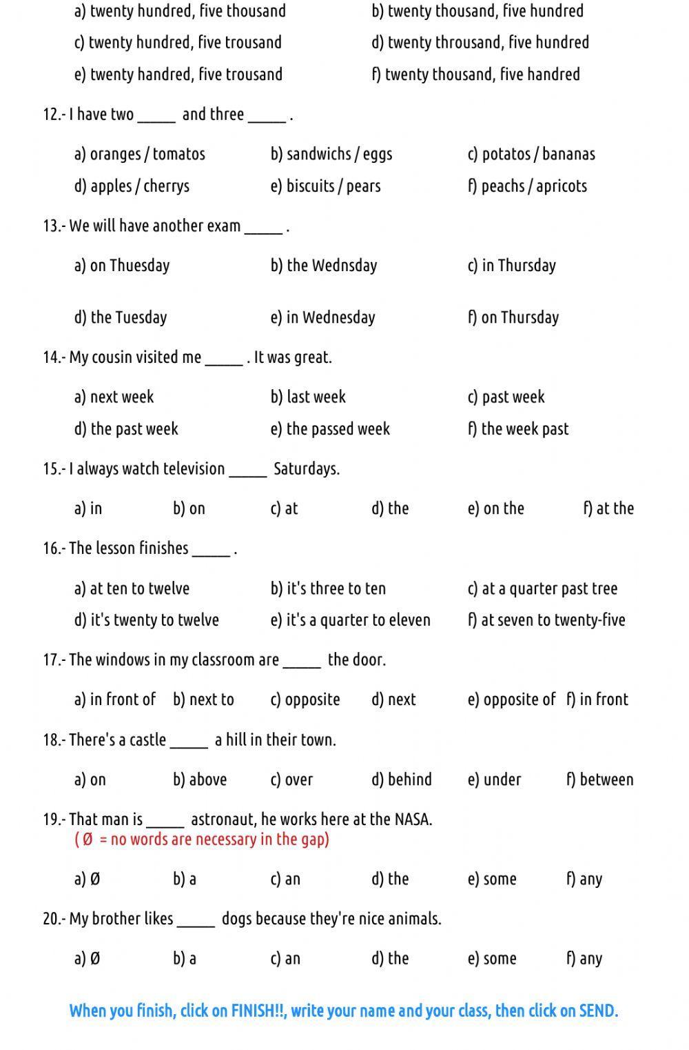 Initial level test - part 1