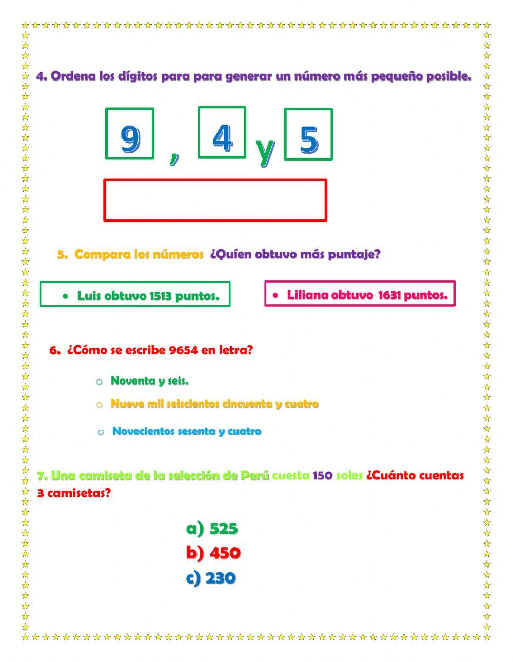 Examen de Matemática de 3ero 2