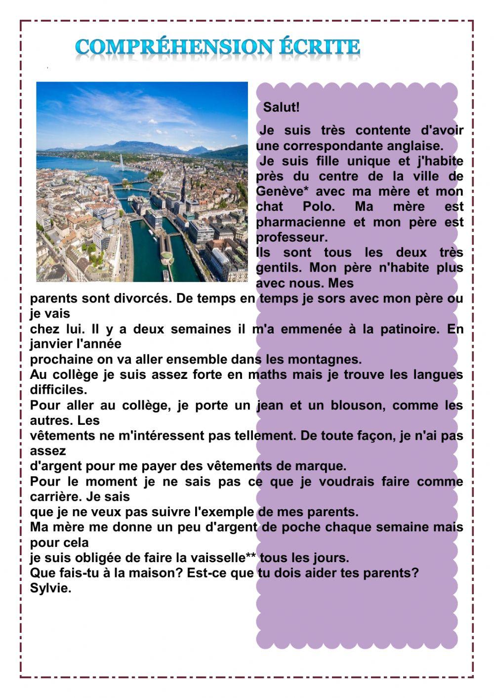 Compréhension Ècrite