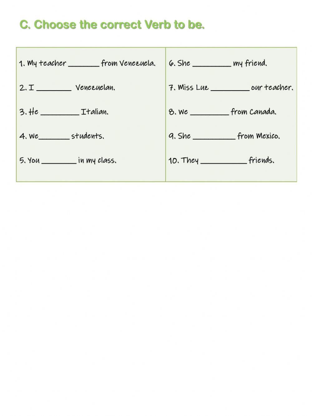 Nationalities, Numbers, Verb to be