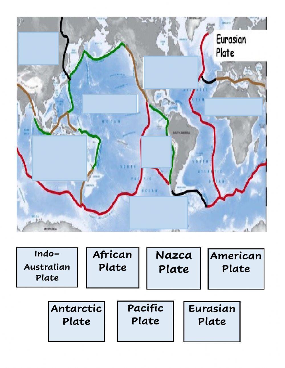 Plate Tectonics Map Worksheet