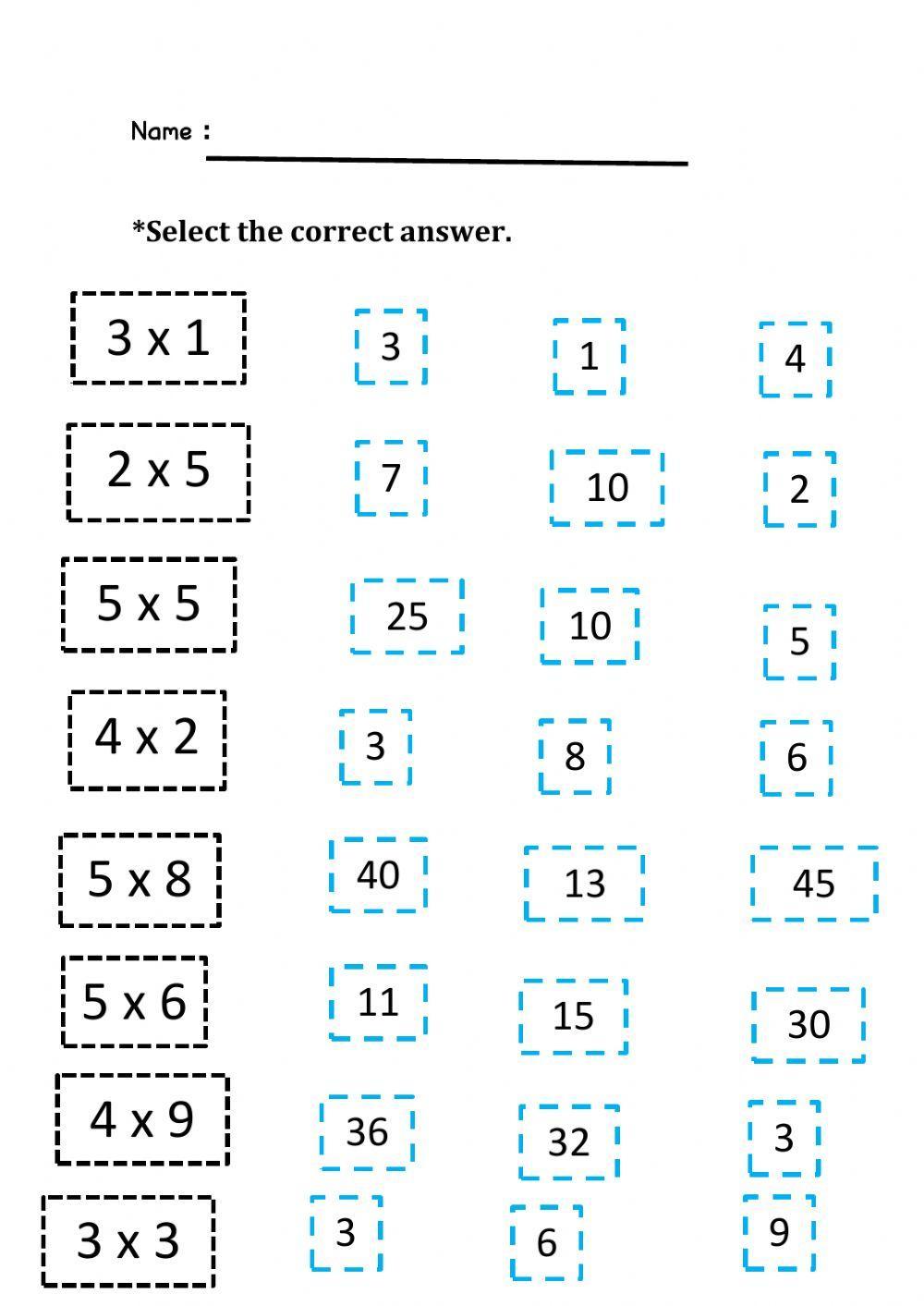 Multiplication facts 1-5 worksheet | Live Worksheets multiplication-facts-1-5-worksheet-live-worksheets
