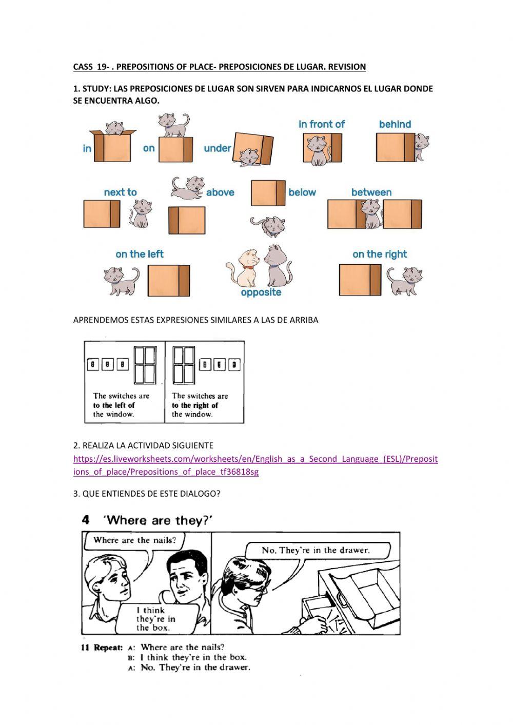 Prepositions of place