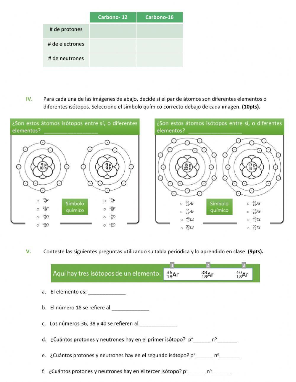 ¿Isótopos o diferentes elementos?