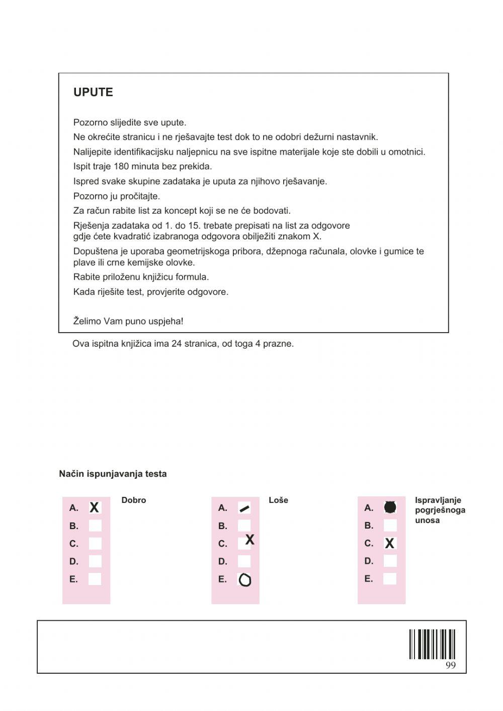Probna državna matura - proba