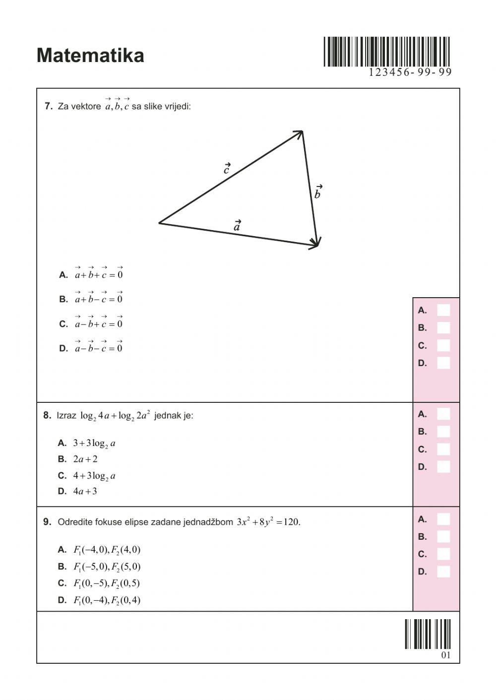 Probna državna matura - proba