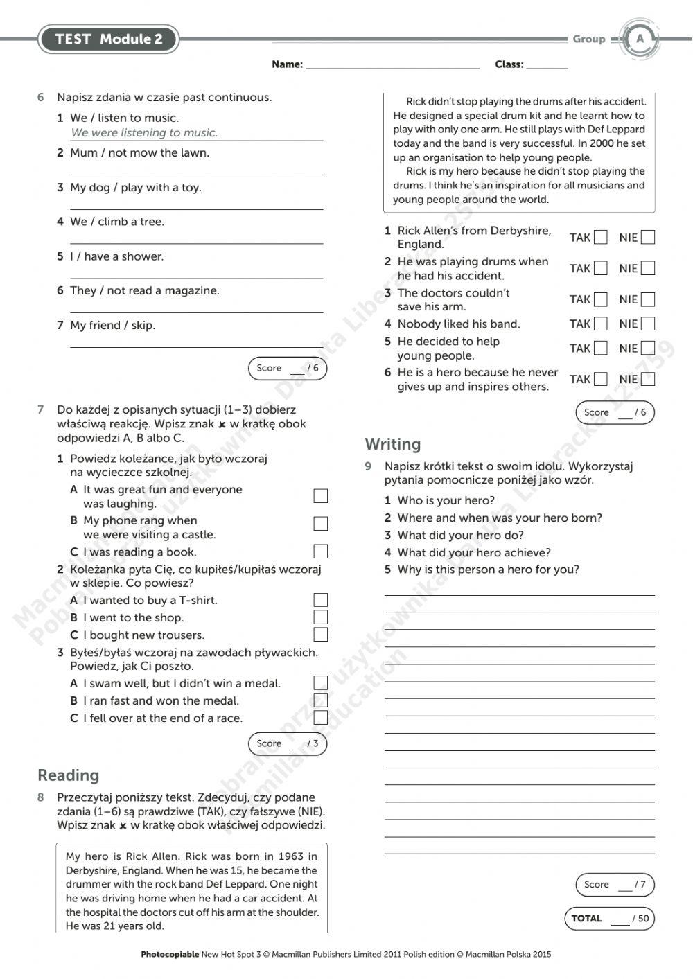 Test klasa 6 module 2