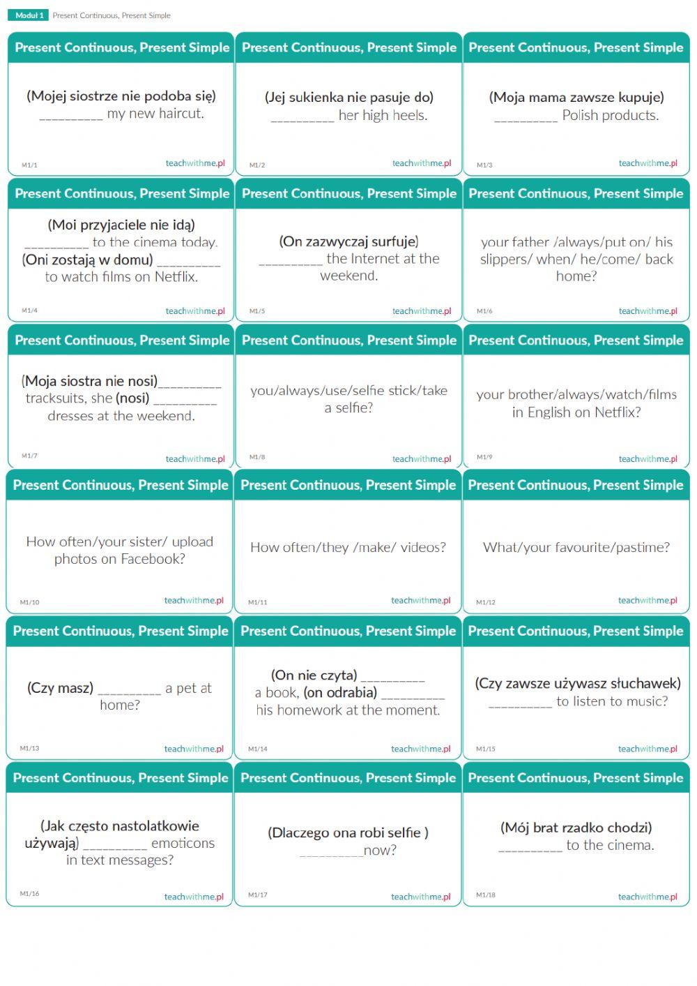 Present Simple - Present Continuous