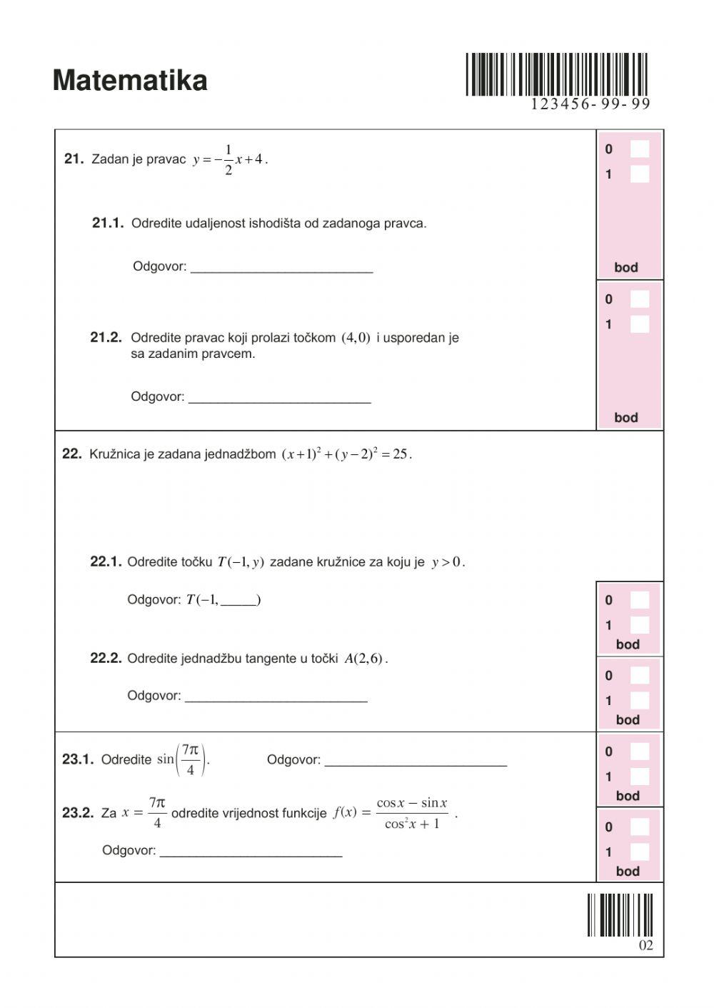 Probna državna matura drugi dio