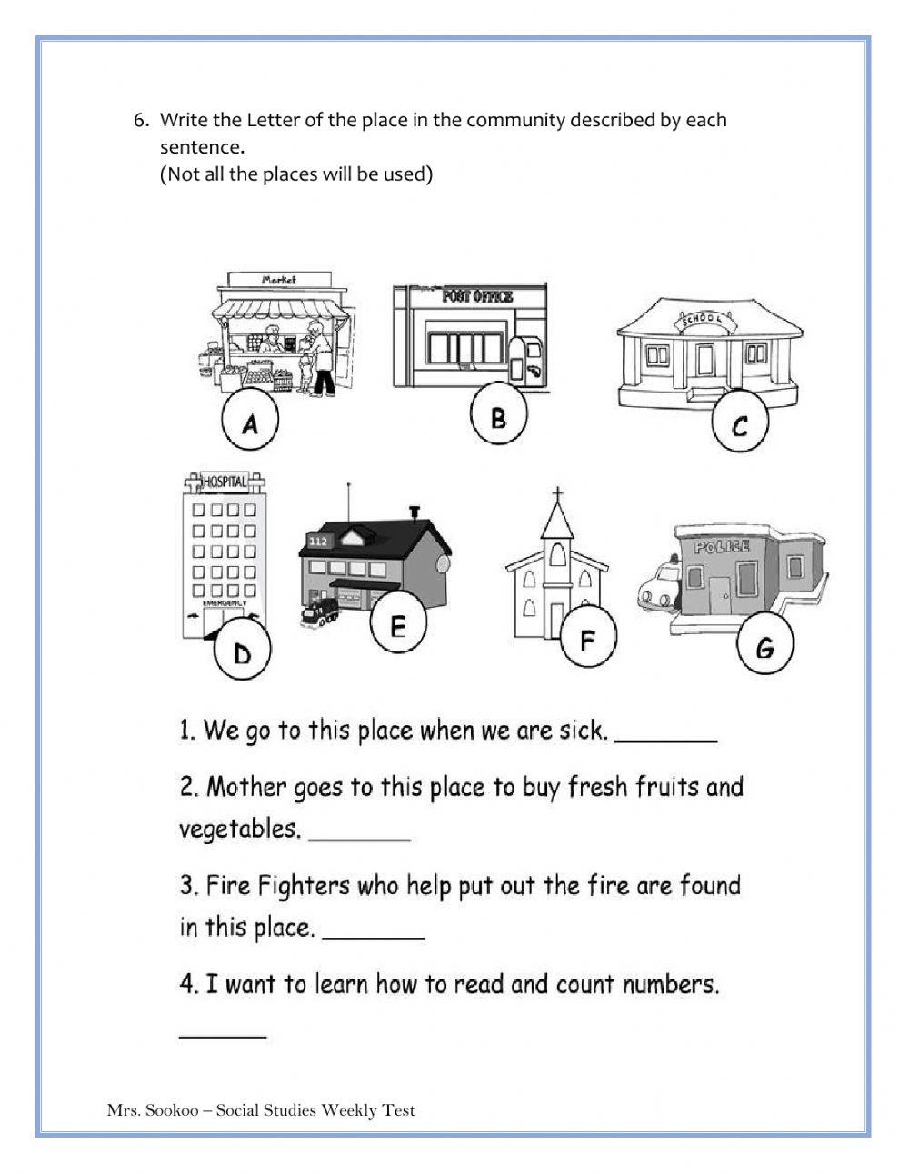Weekly test - social studies 2