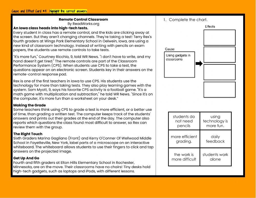 Cause and Effect Task Cards Set 2