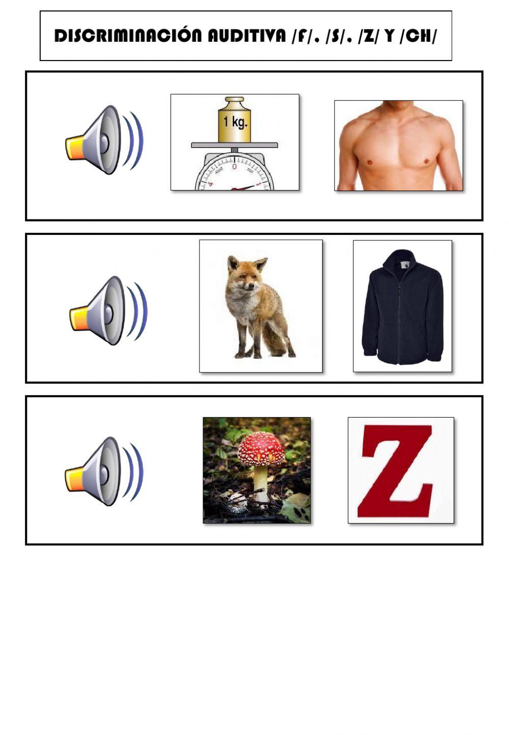 Discriminación auditiva -F-, -S-, -Z- y -Ch-