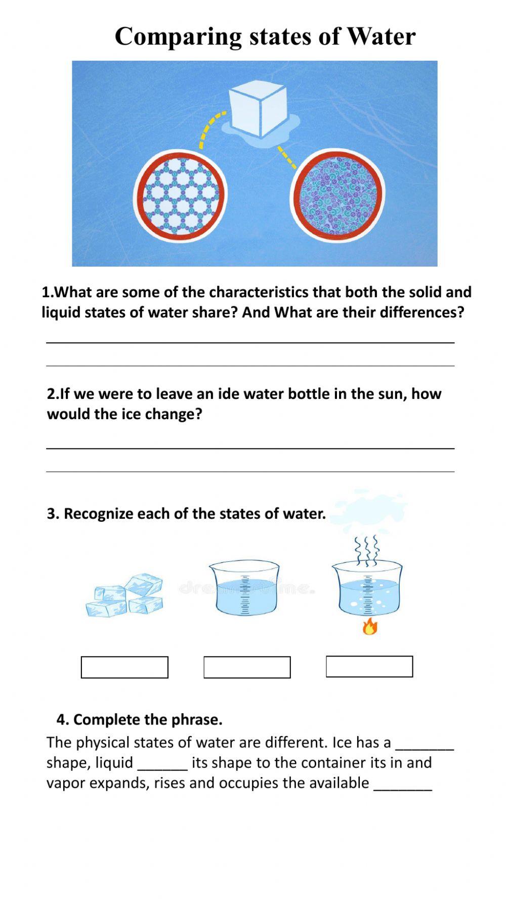 Comparing states of Water