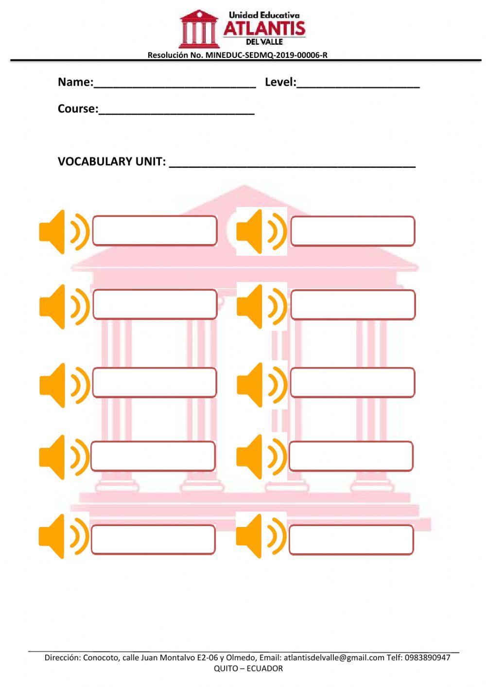 Preintermediate Vocabulary Unit 4