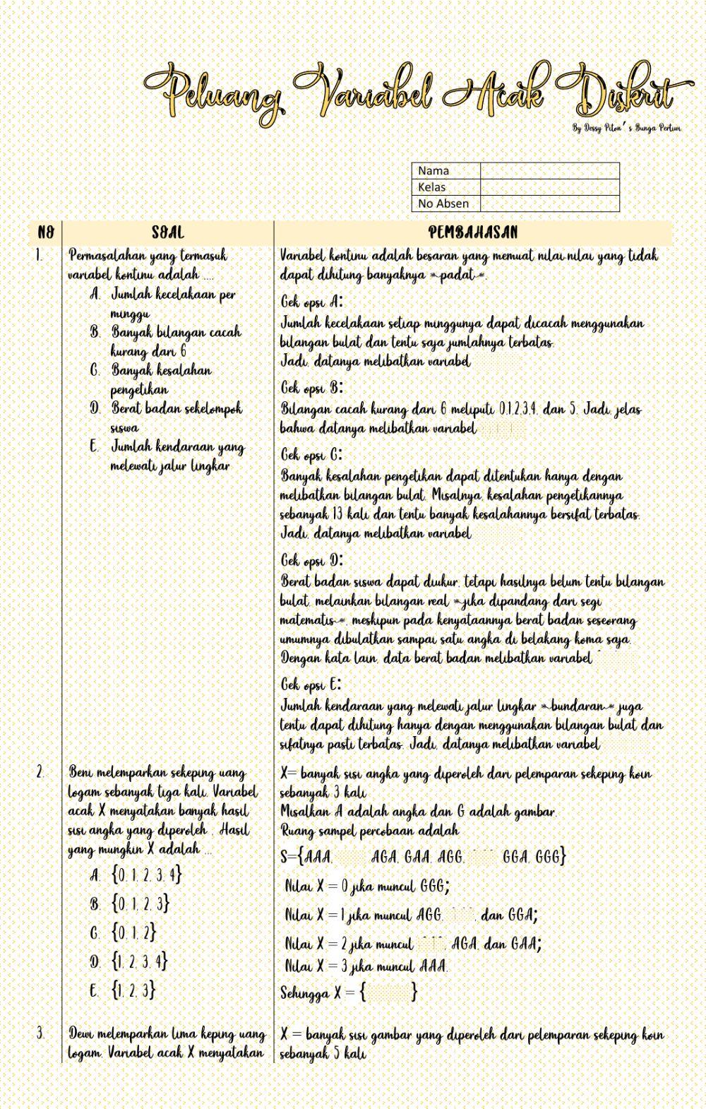 XII - peluang variabel acak diskrit