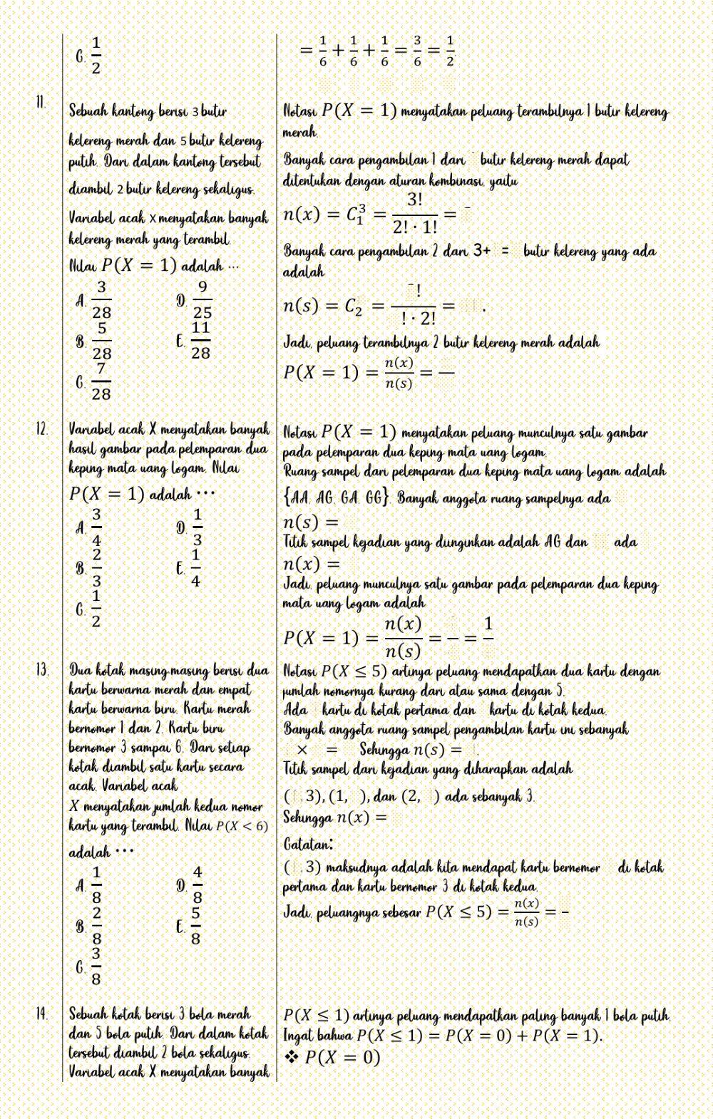 XII - peluang variabel acak diskrit