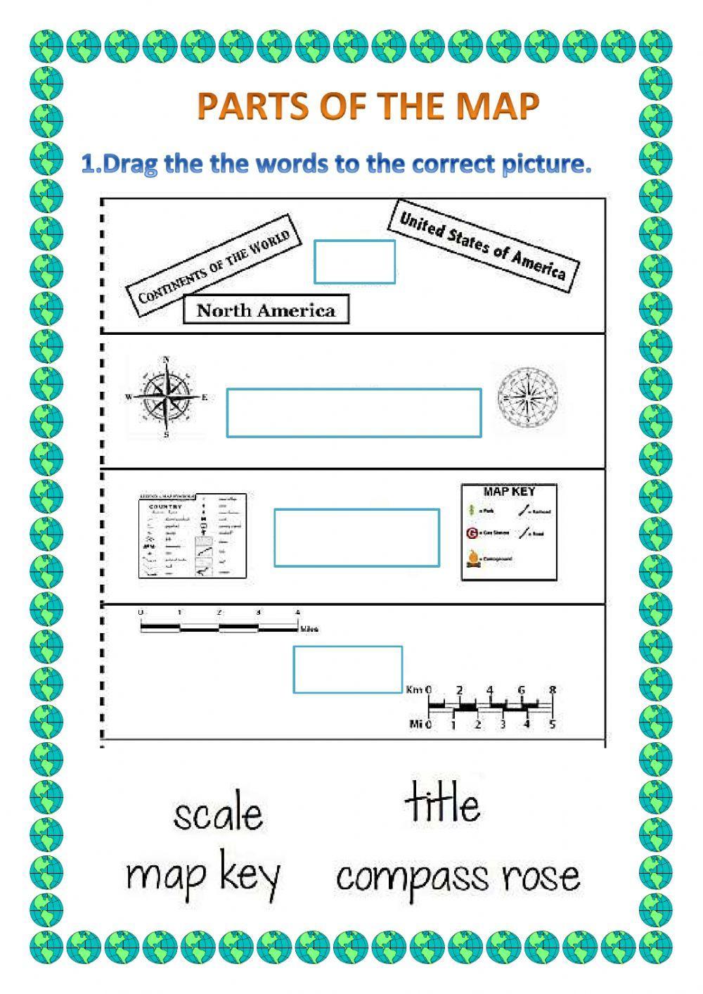 Parts ofthe map worksheet | Live Worksheets Parts ofthe map worksheet | Live Worksheets