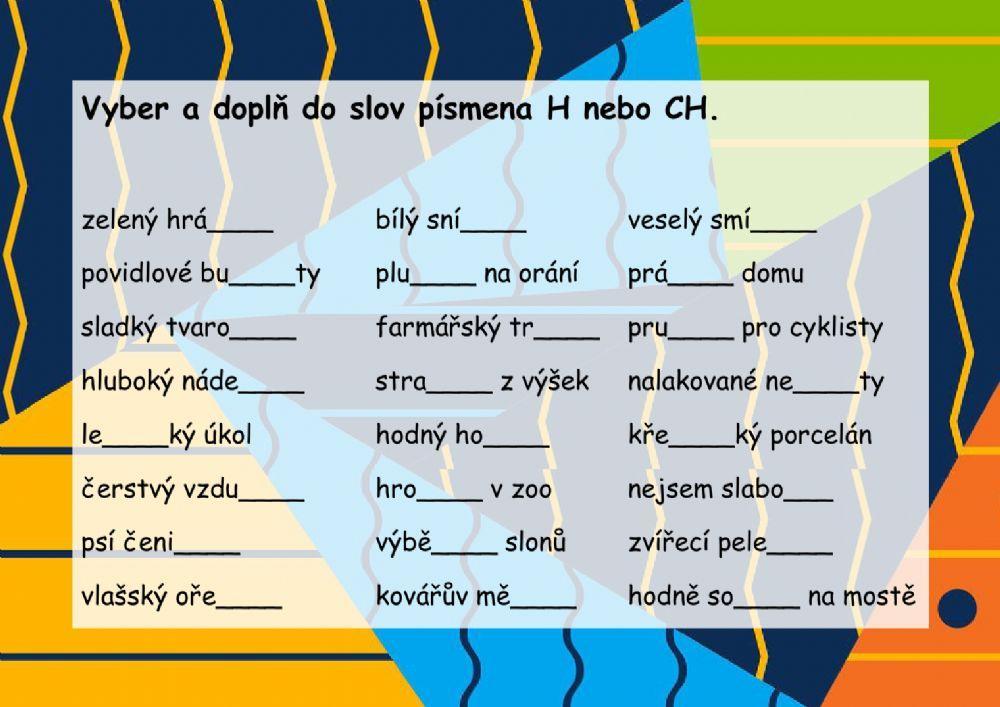 Párové souhlásky H-CH