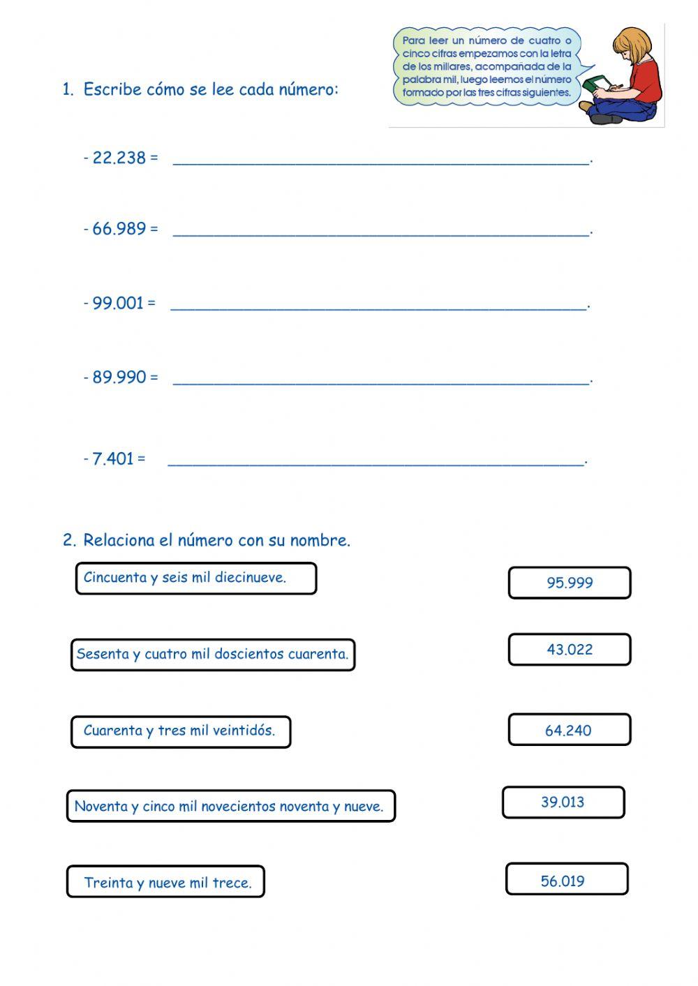 Repaso números hasta cinco cifras