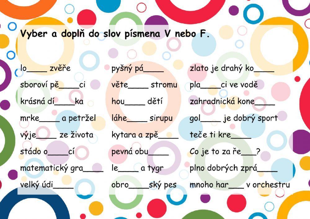 Párové souhlásky V-F