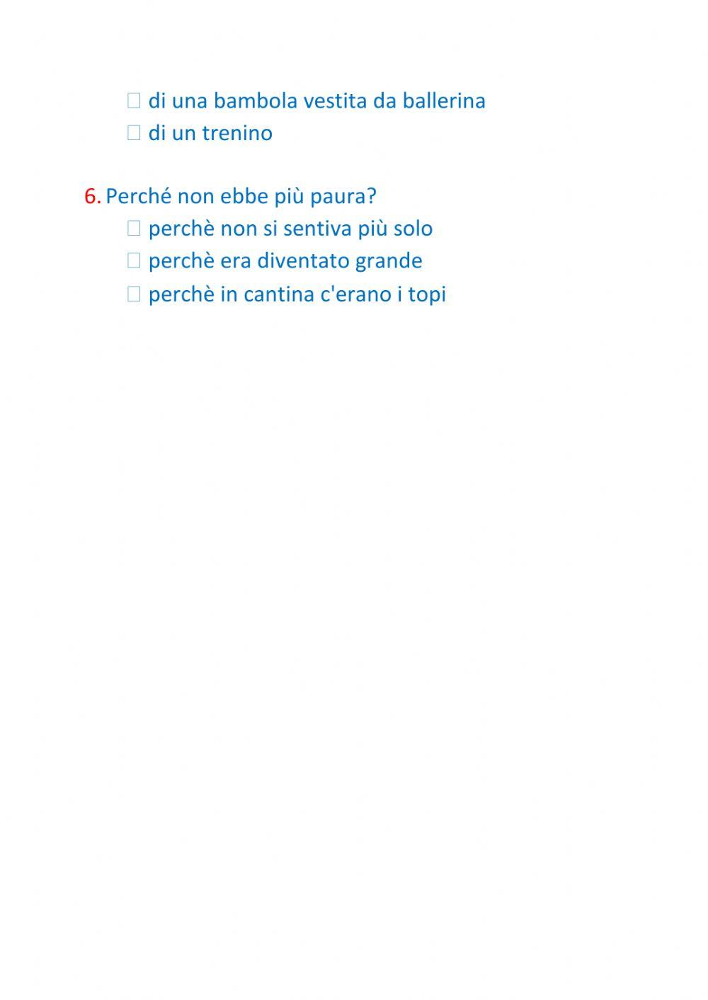 Il fantasma Tremolino-comprensione del testo