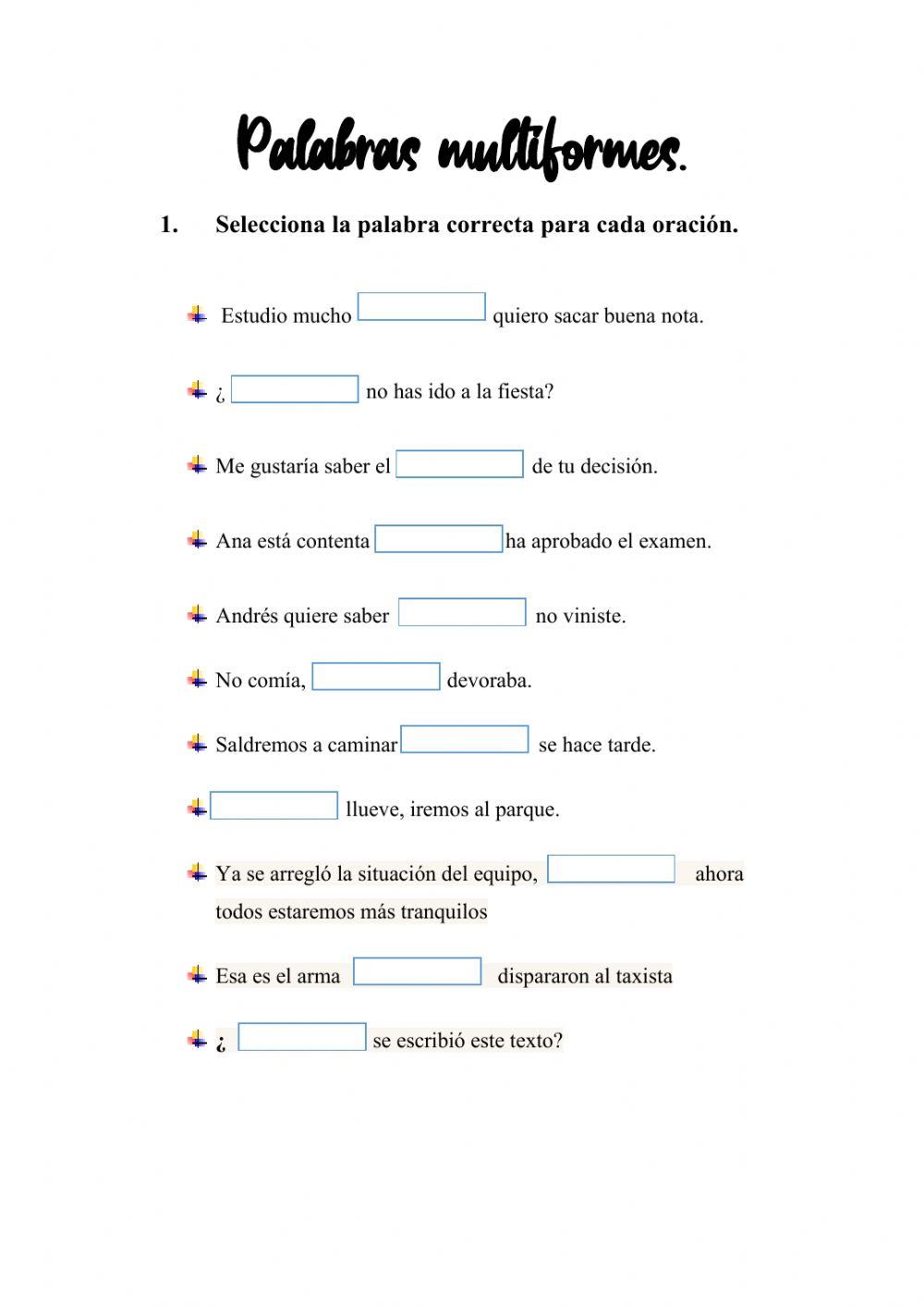 Palabras multiformes