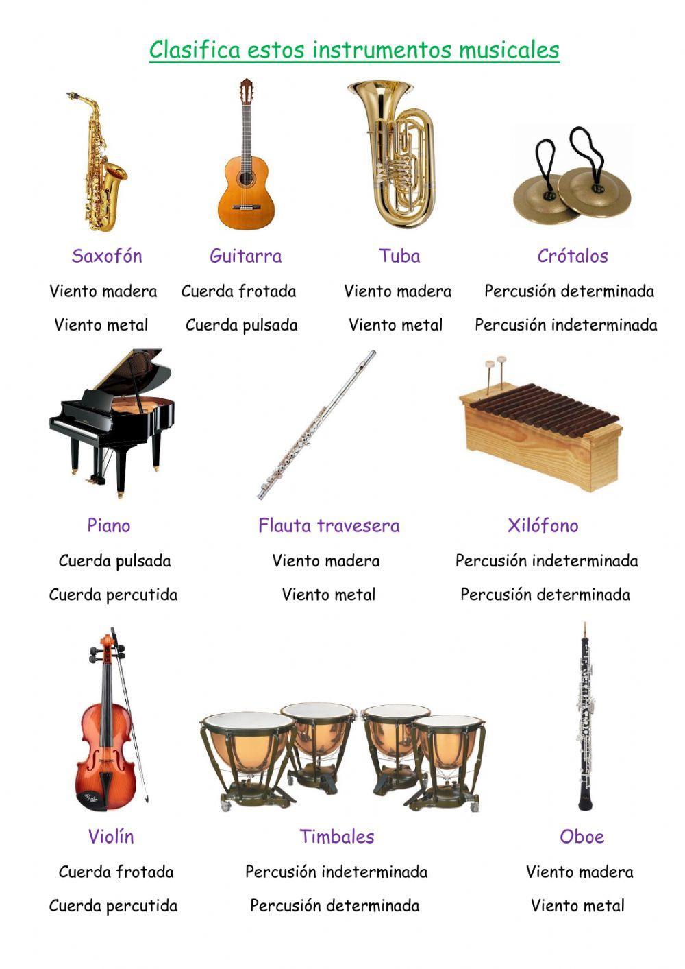 Clasificación instrumentos musicales