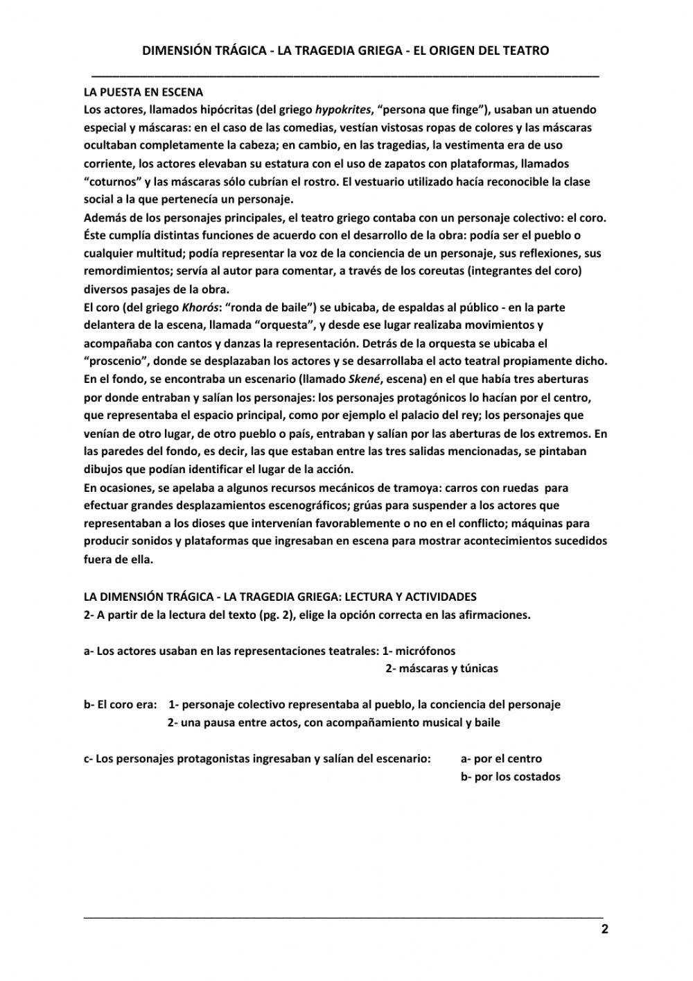 Tragedia griega - características