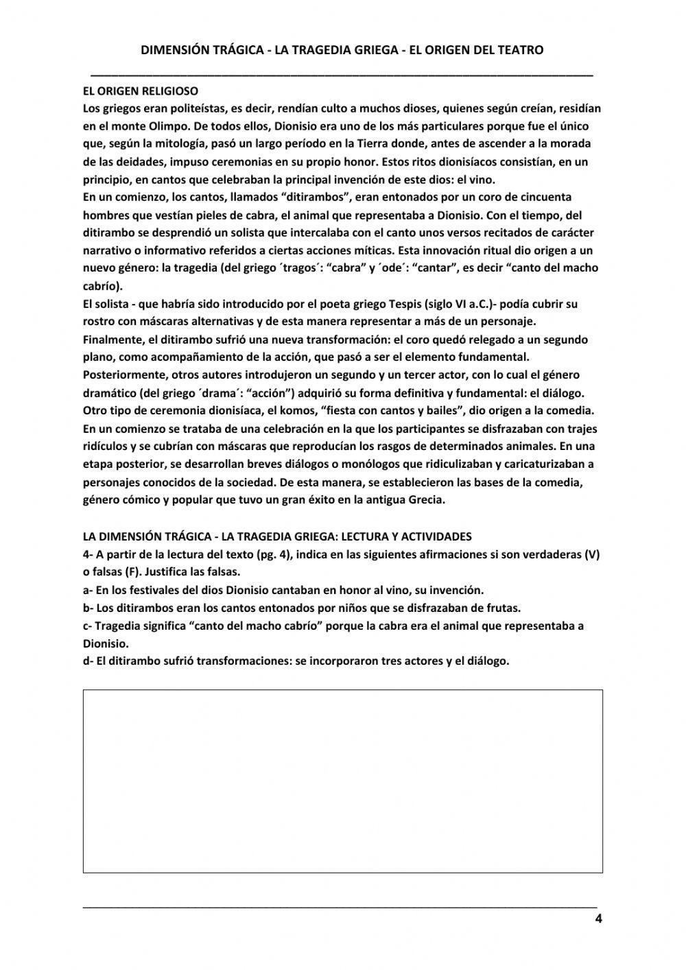 Tragedia griega - características