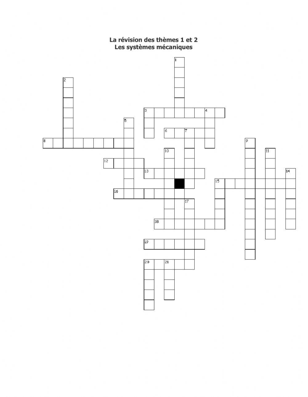 La révision des thèmes 1 et 2 (Systèmes mécaniques))
