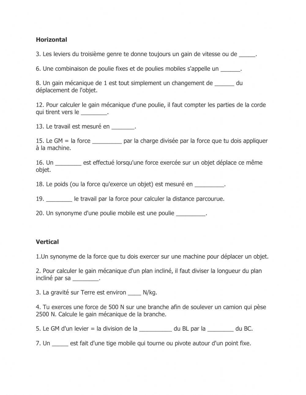 La révision des thèmes 1 et 2 (Systèmes mécaniques))