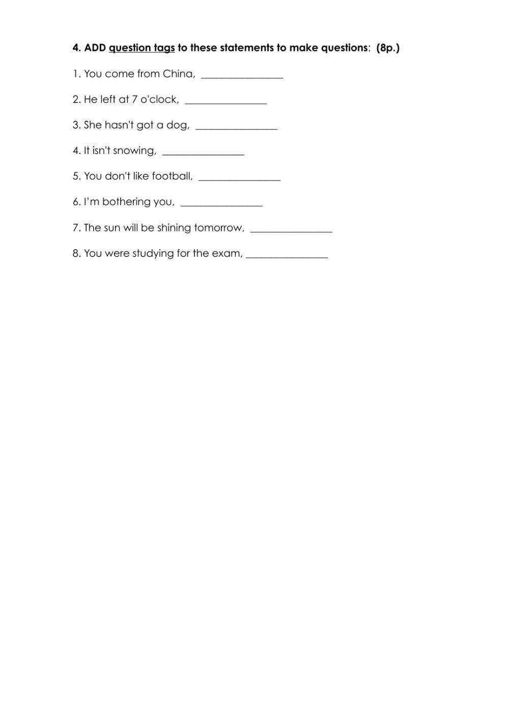 Present and Past (simple and continuous)