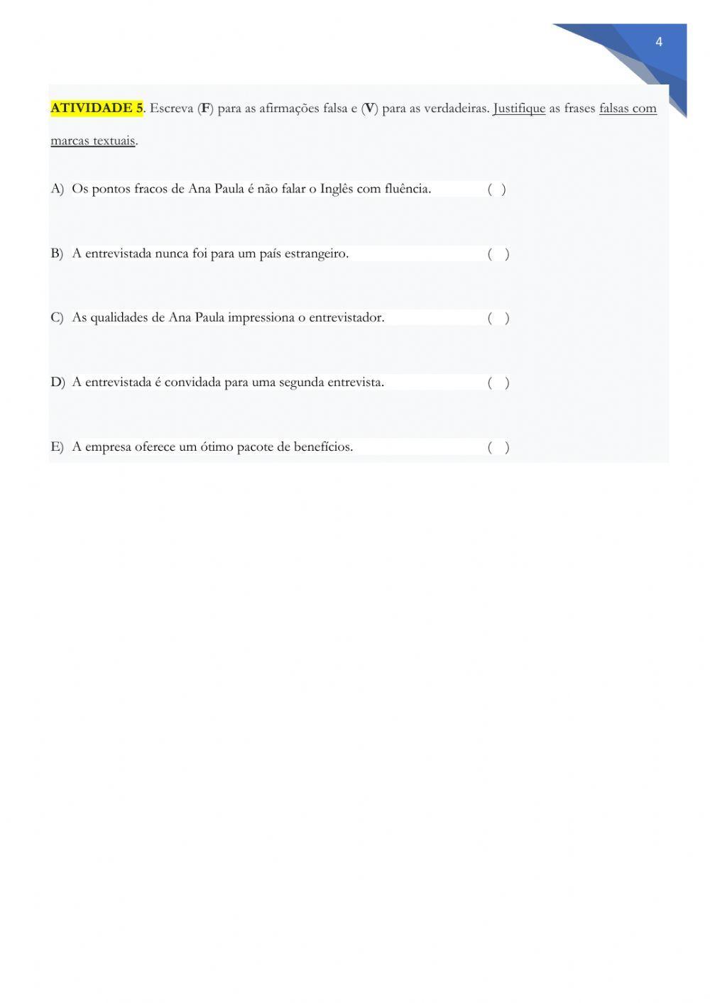 ENTREVISTA DE EMPREGO 