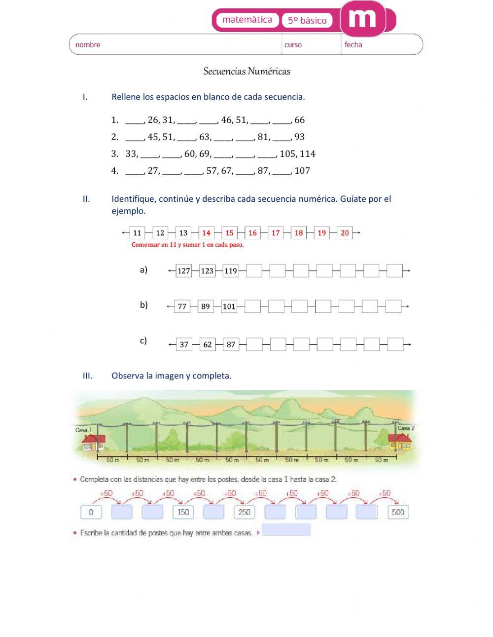 Guía Patrones y secuencias 5°