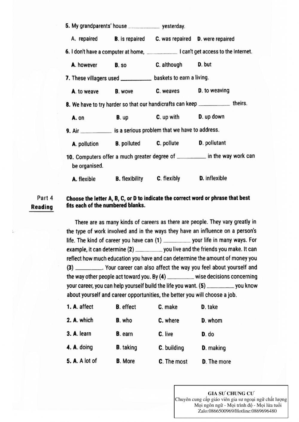 Lớp 9 - Kiểm tra 1 tiết (test số 28)