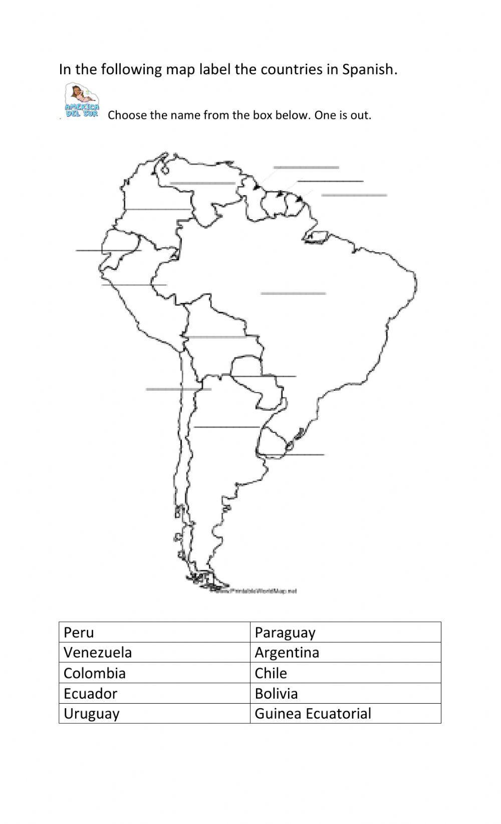 Los paises Hispanos de America del Sur y Africa