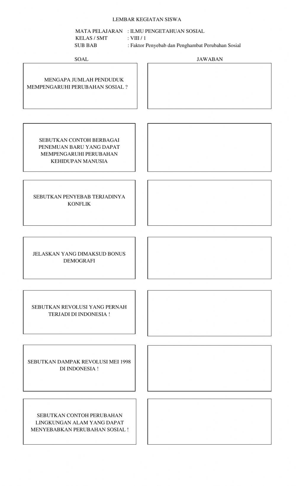 LK Faktor Pendorong dan Penghambat Perubahan Sosial