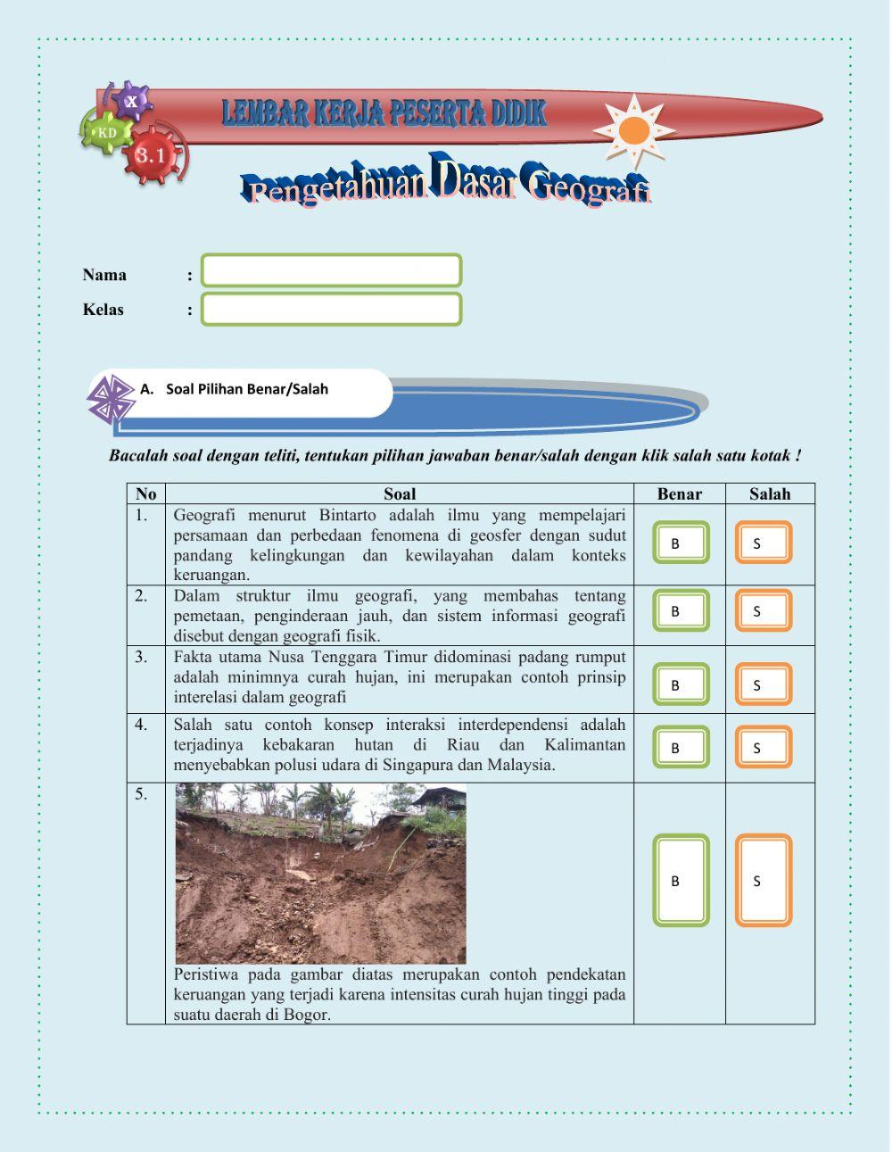 Latihan pengetahuan dasar geografi