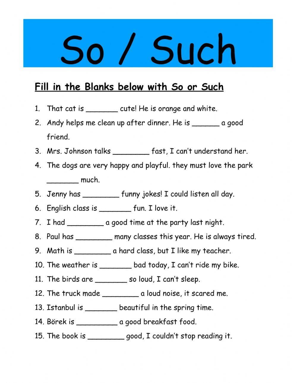 So - Such So - Such