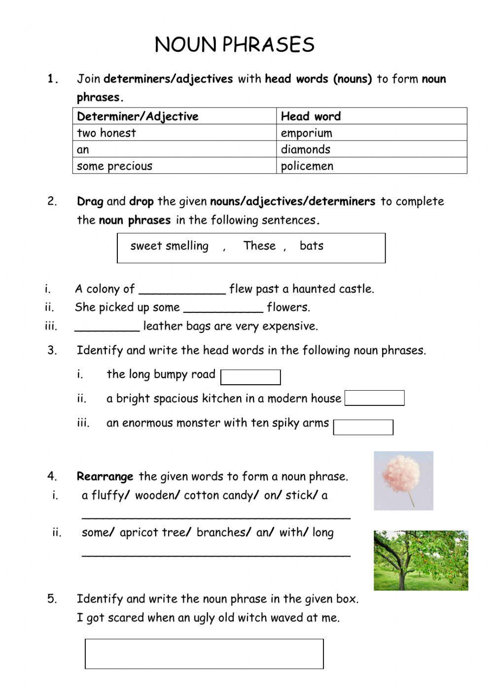 Noun Phrases LiveWorksheets 460839 Noun Phrases LiveWorksheets 460839