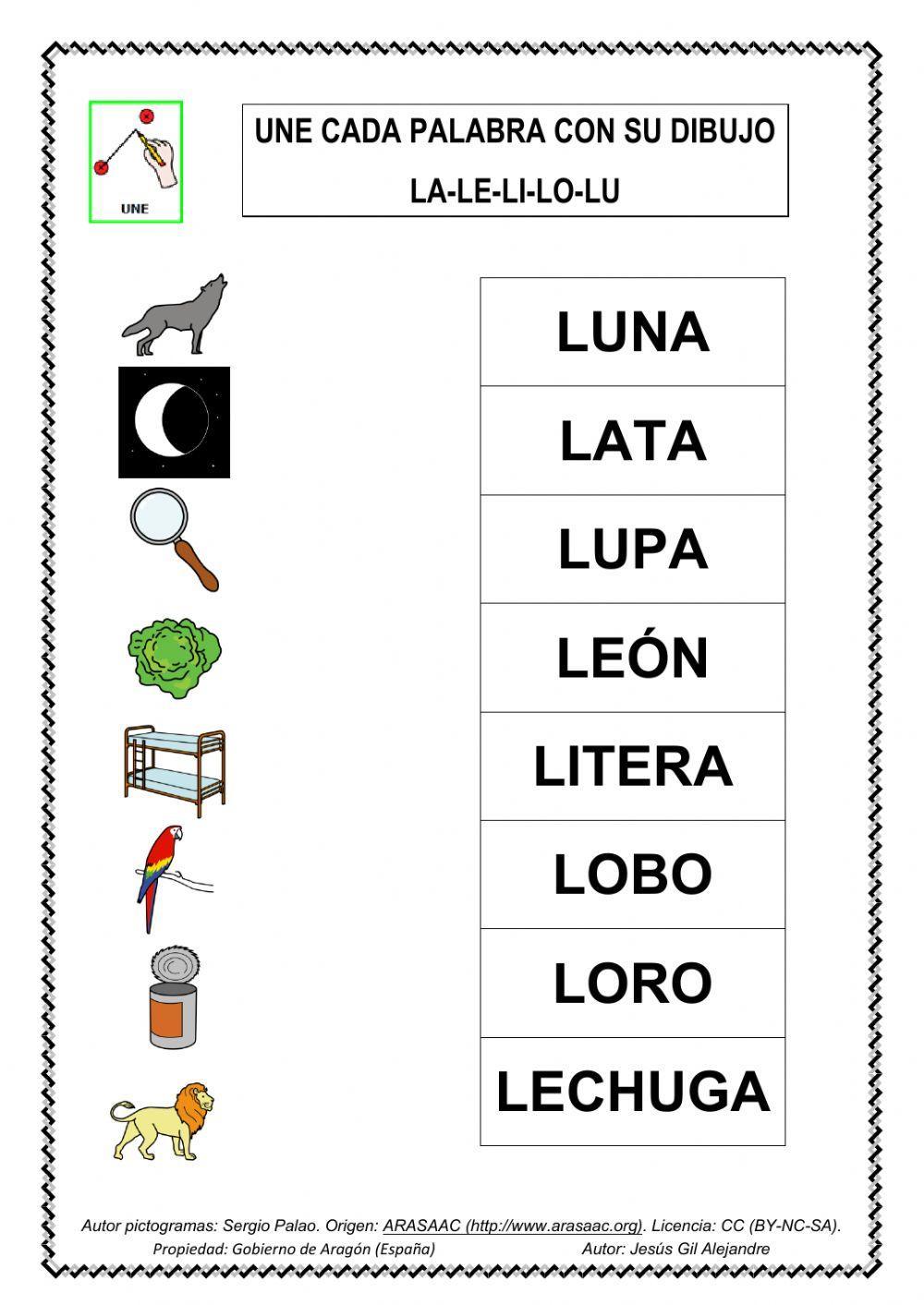 Escribe Palabras Con La Le Li Lo Lu Worksheet Live, 60 OFF