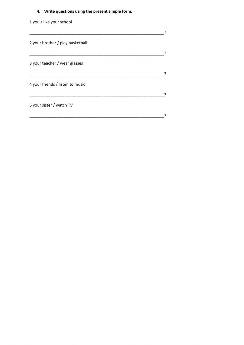 Grammar and vocabulary exam