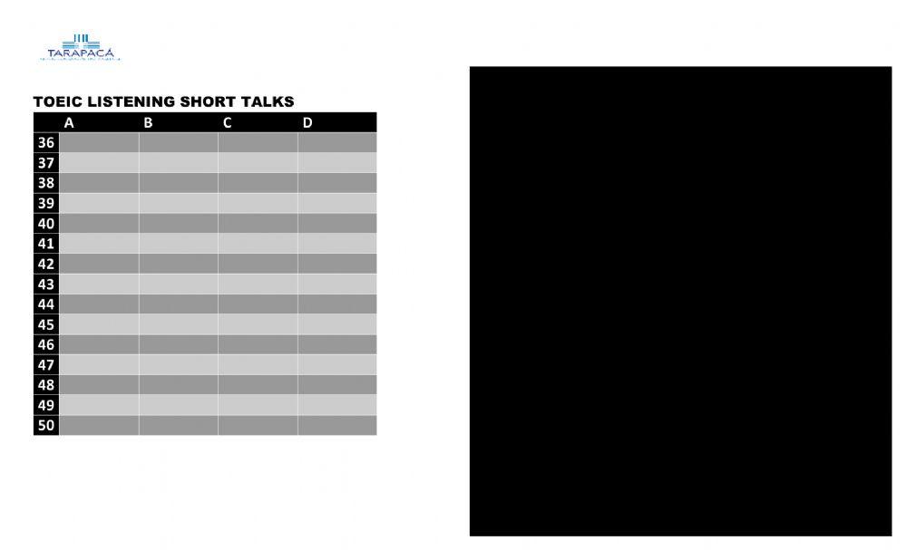 Toeic bridge  listening short talks