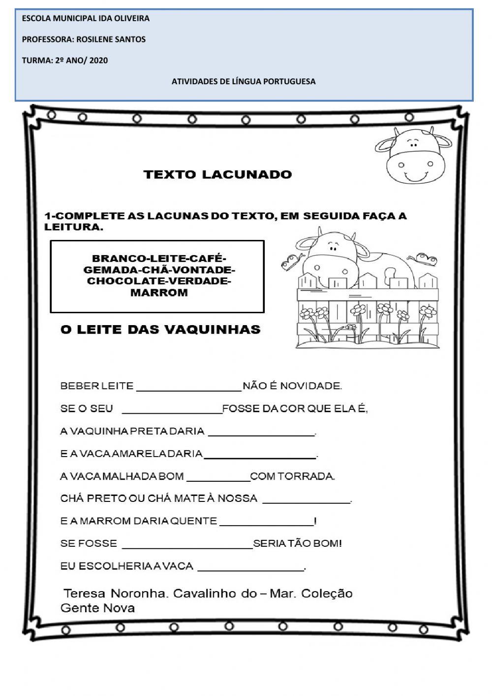 O leite das vaquinhas