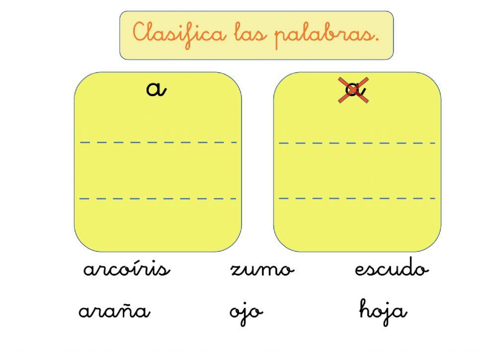 Reconocimiento auditivo letra A