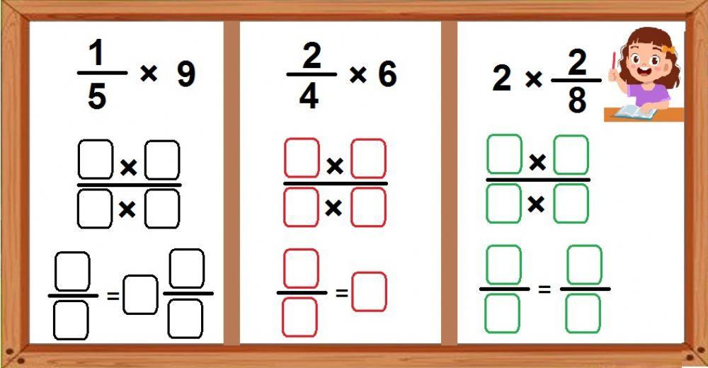 ضرب الكسور و الأعداد الكلية
