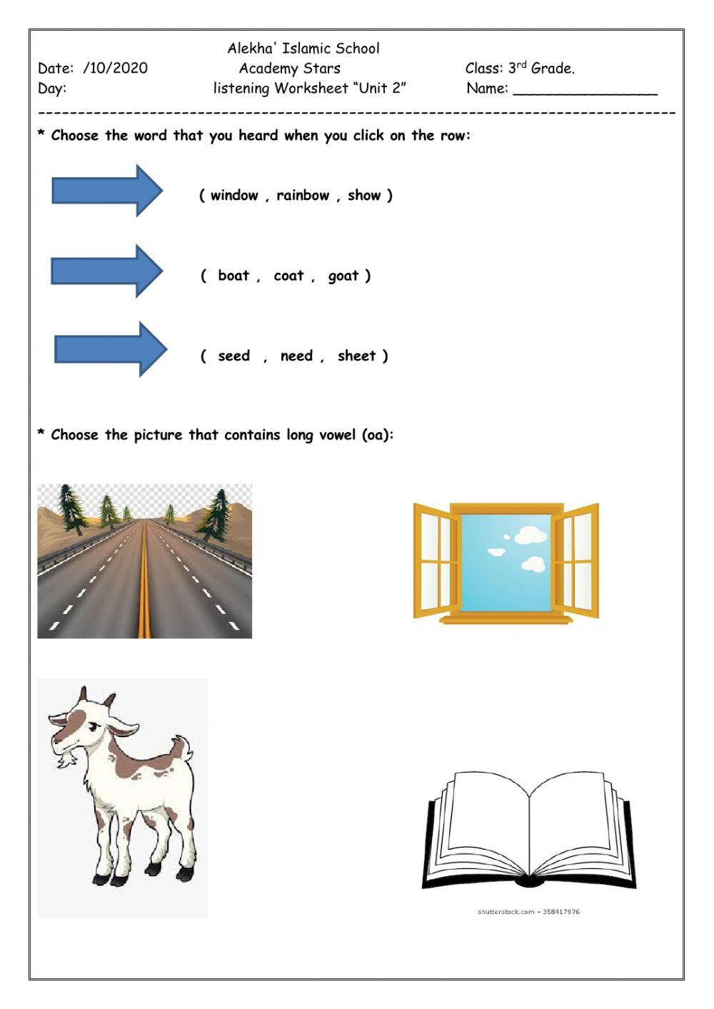 Interactive worksheet 3rd grade
