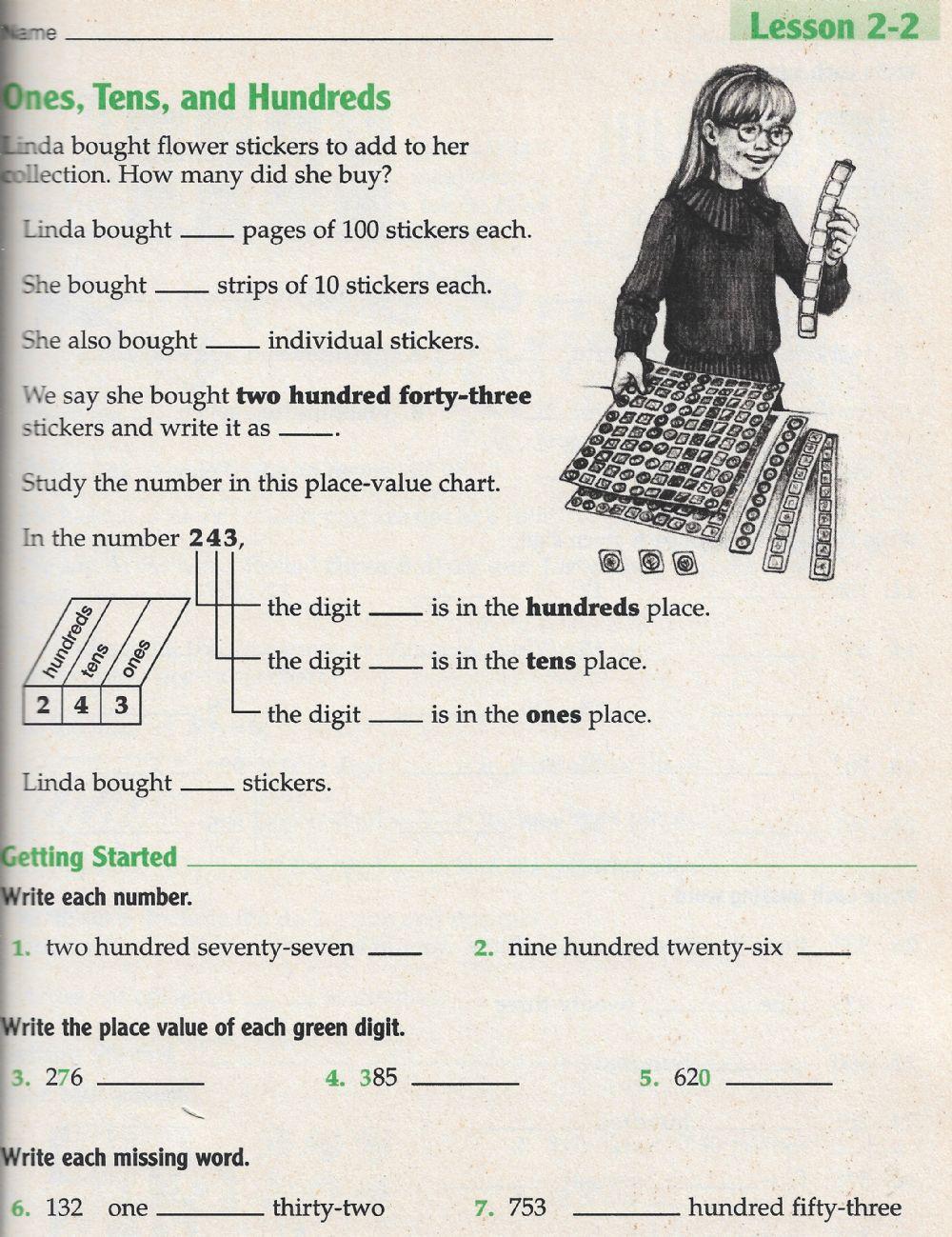 Ones, Tens, and Hundreds