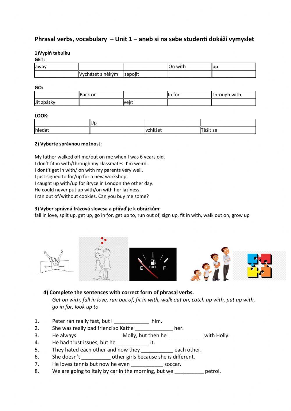Phrasal verbs MS Unit 1 intermediate