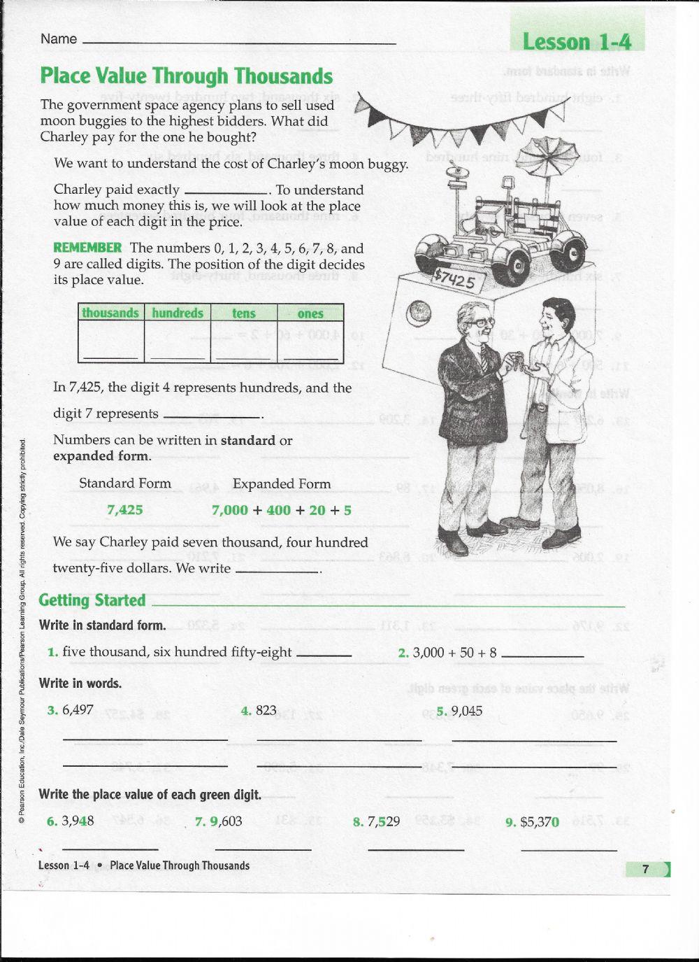 Place value through thousands 1 worksheet Live Worksheets